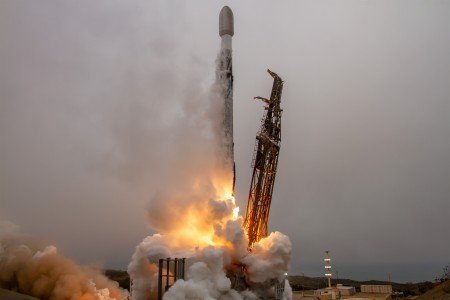 Despite poor visibility at the launch pad, the rocket was able to take off on June 23 and launch the satellite into space. Rocket being launched into space.